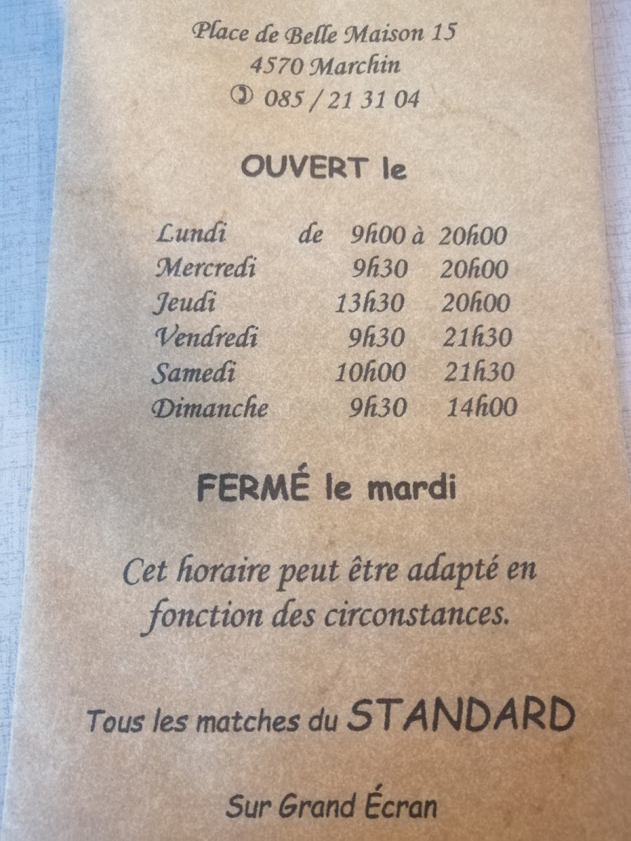 Menu Café De La Place Dit 'chez Ruelle'-1